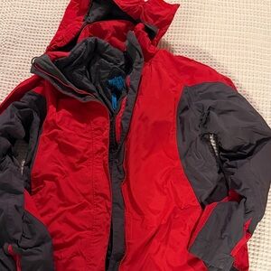 EMS Red and Gray Hooded Jacket